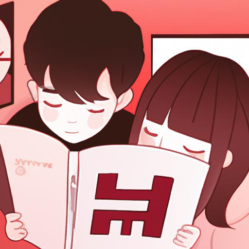 Một bức tranh đẹp về một cặp đôi đang đọc truyện tranh Manhua ngôn tình.