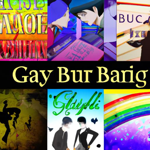 Một bức hình ghép gồm các bìa sách đại diện cho các thể loại phổ biến của truyện anime gay, bao gồm hài hước, tình cảm, phiêu lưu và kỳ bí.