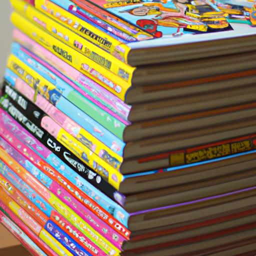 Một tấm ảnh của một ngăn sách truyện tranh Hàn Quốc đầy màu sắc.