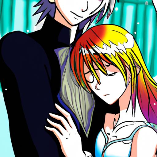 Cặp đôi manga đáng yêu ôm nhau