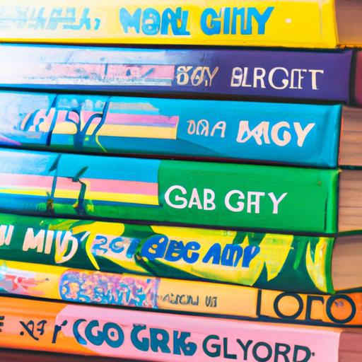 Một đống truyện tranh đam mỹ LGBTQ+ phổ biến, với bìa sách đầy màu sắc và tiêu đề hấp dẫn.