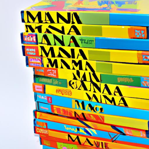 Một bức ảnh mô tả một đống truyện Manhwa đầy màu sắc.