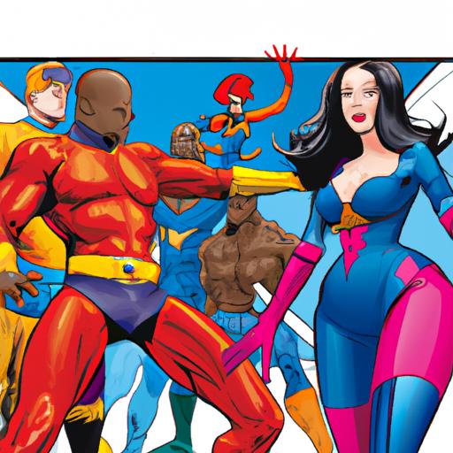 Hình minh họa về các nhân vật đa dạng trong một trang truyện tranh.