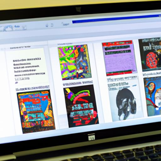 Màn hình laptop hiển thị trang web Fecomic với thanh tìm kiếm và nhiều bìa truyện tranh được hiển thị.