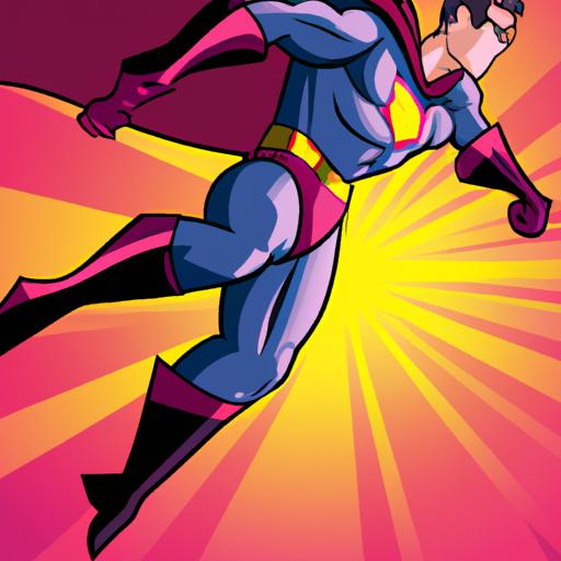 Minh họa về các siêu anh hùng trong trạng thái hành động, với màu sắc tươi sáng và tư thế sinh động.