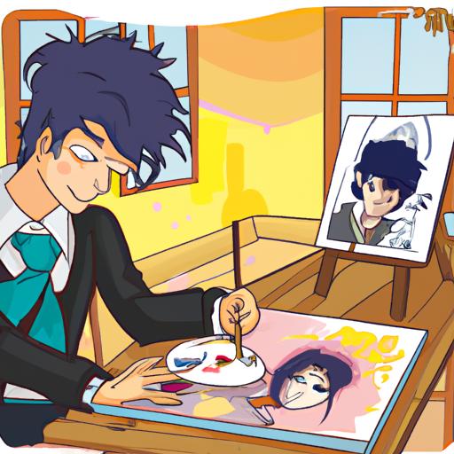 Một nghệ sĩ vẽ một cảnh trong một truyện tranh yaoi bi thảm