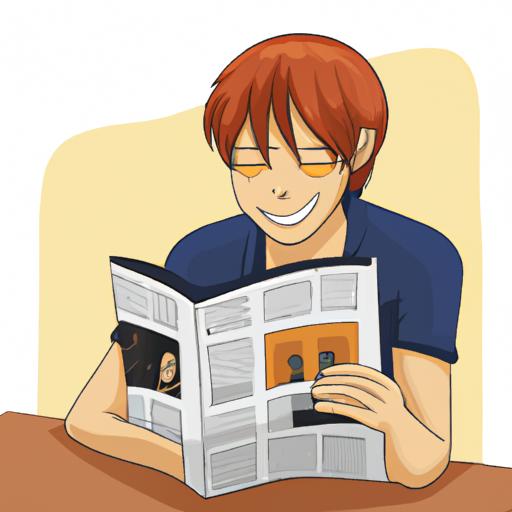 Một người đang say mê đọc truyện tranh BL, cười và thưởng thức câu chuyện
