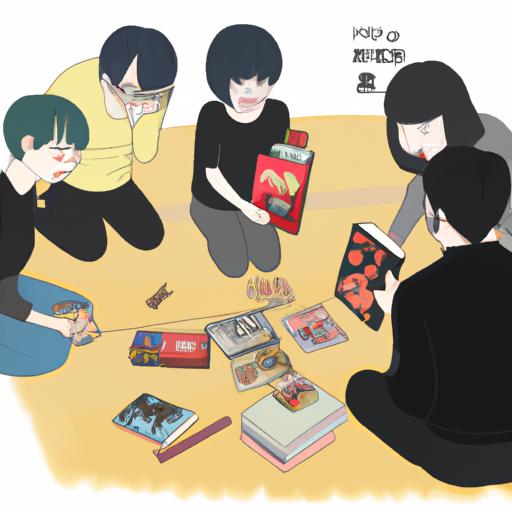 Một nhóm người đang đọc và thảo luận về truyện tranh đam mỹ Trung Quốc.