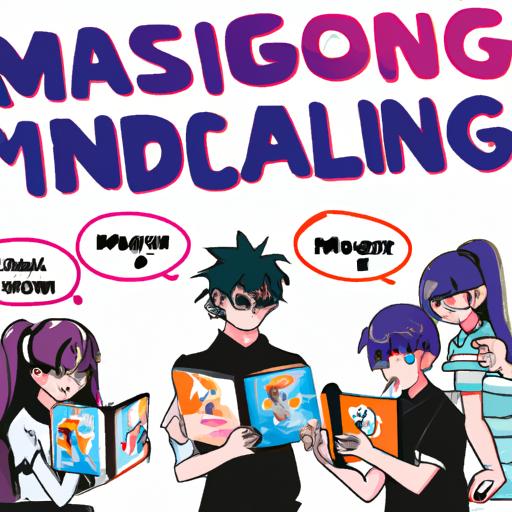 Một nhóm người thảo luận và đọc một truyện tranh manga phổ biến