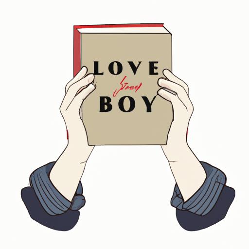 Hai bàn tay cầm một quyển sách với hình minh họa Boy Love trên bìa