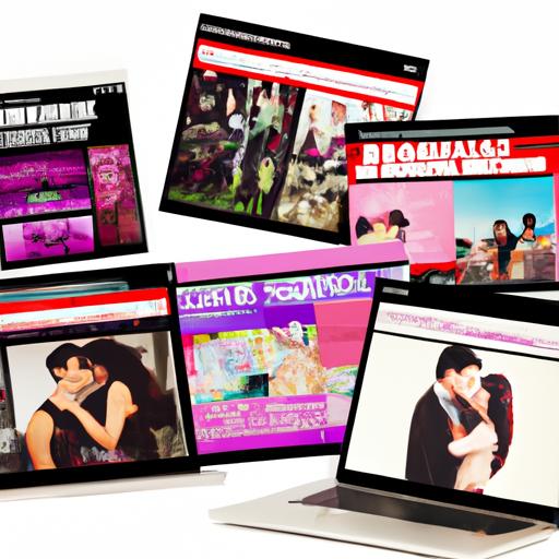 Một hình ghép của các trang web truyện tranh ngôn tình phổ biến hiển thị trên màn hình máy tính