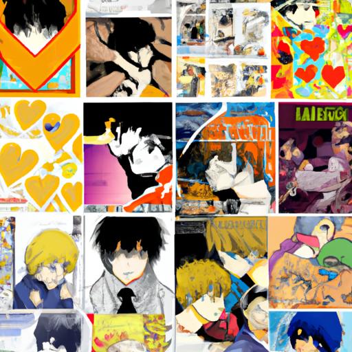 Một hình ảnh tổng hợp các bìa manga thuộc thể loại truyện anime đam mỹ, thể hiện các nhân vật đa dạng và những khoảnh khắc đầy cảm xúc.