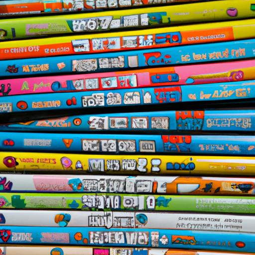 Một đống sách truyện tranh Hàn Quốc đầy màu sắc.